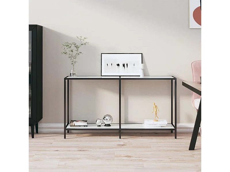 Wandtafel 140x35x75,5 cm gehard glas wit