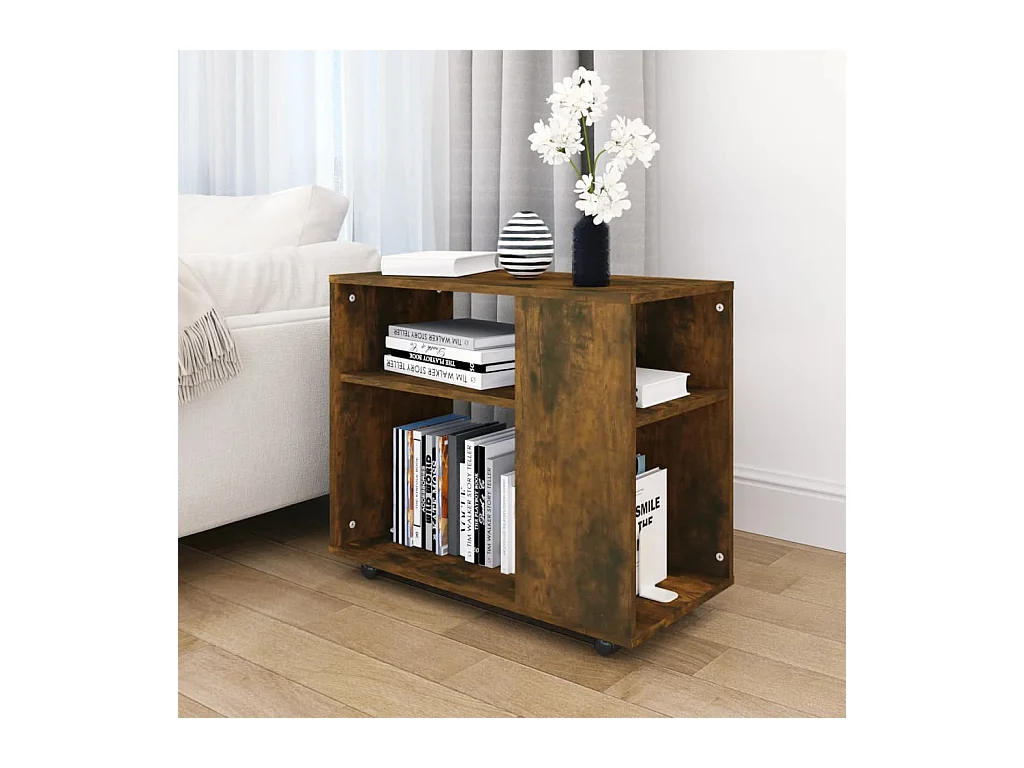 Table d'appoint Chêne fumé 70x35x55 cm Bois d'ingénierie