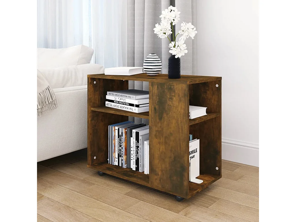 Table d'appoint Chêne fumé 70x35x55 cm Bois d'ingénierie