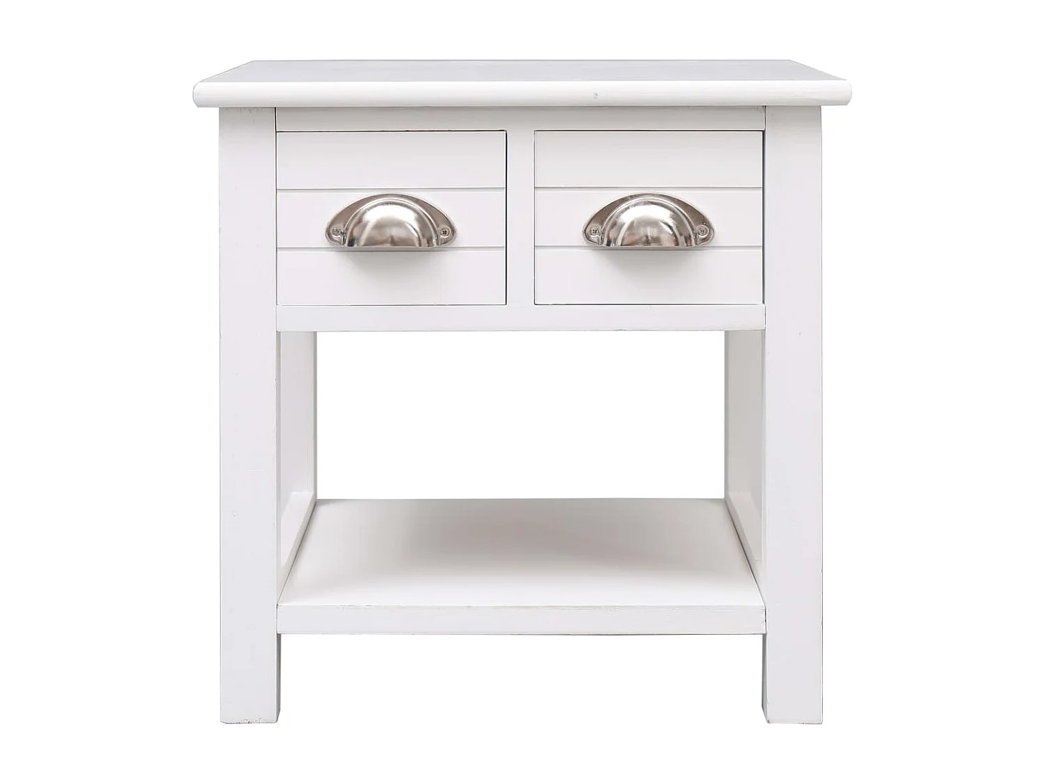 Table d'appoint Blanc 40x40x40 cm Bois de Paulownia