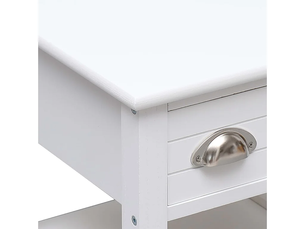 Mesa de apoio 40x40x40 cm madeira de paulownia branco