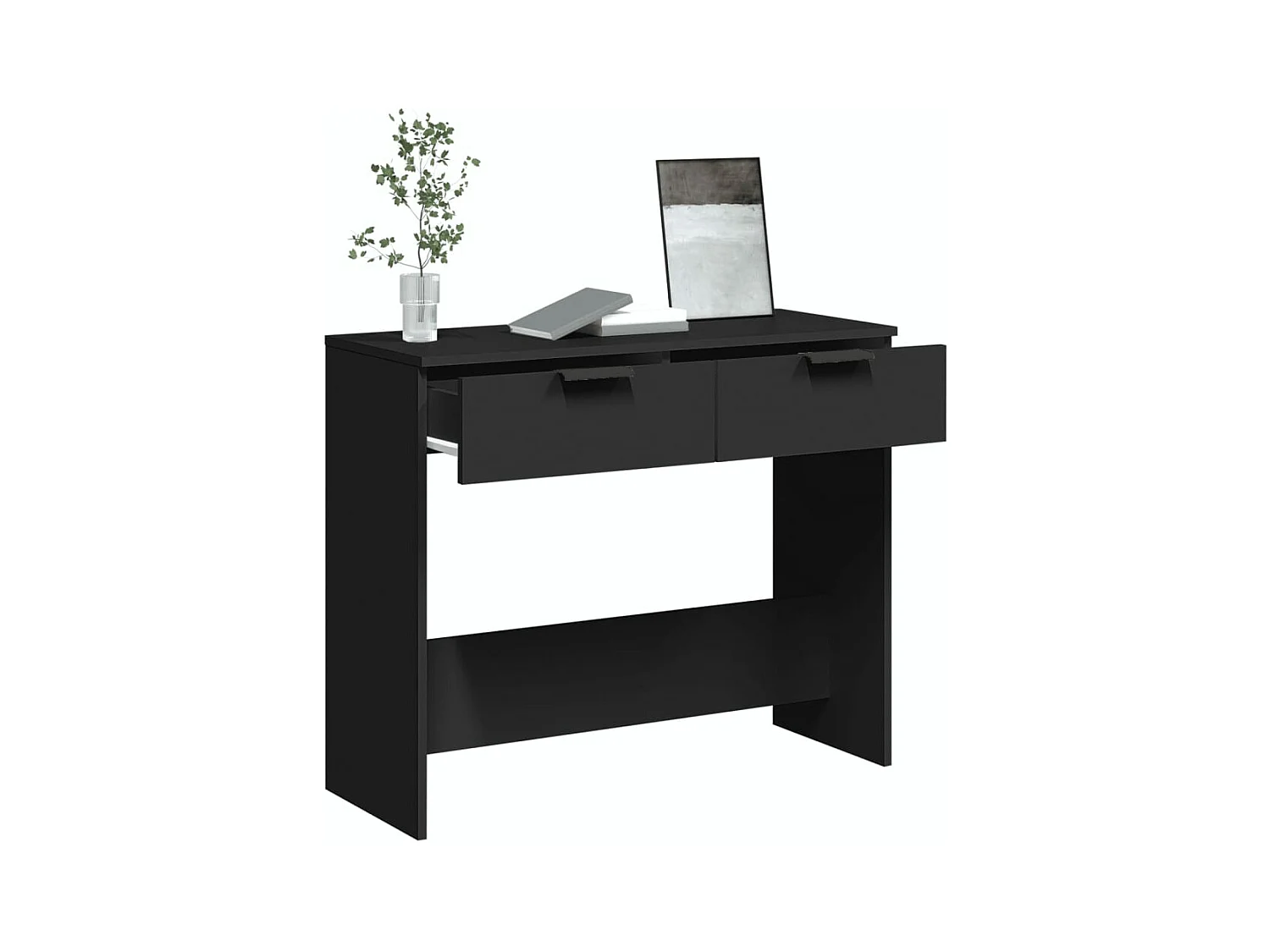 Table console noir 90x36x75 cm bois d'ingénierie