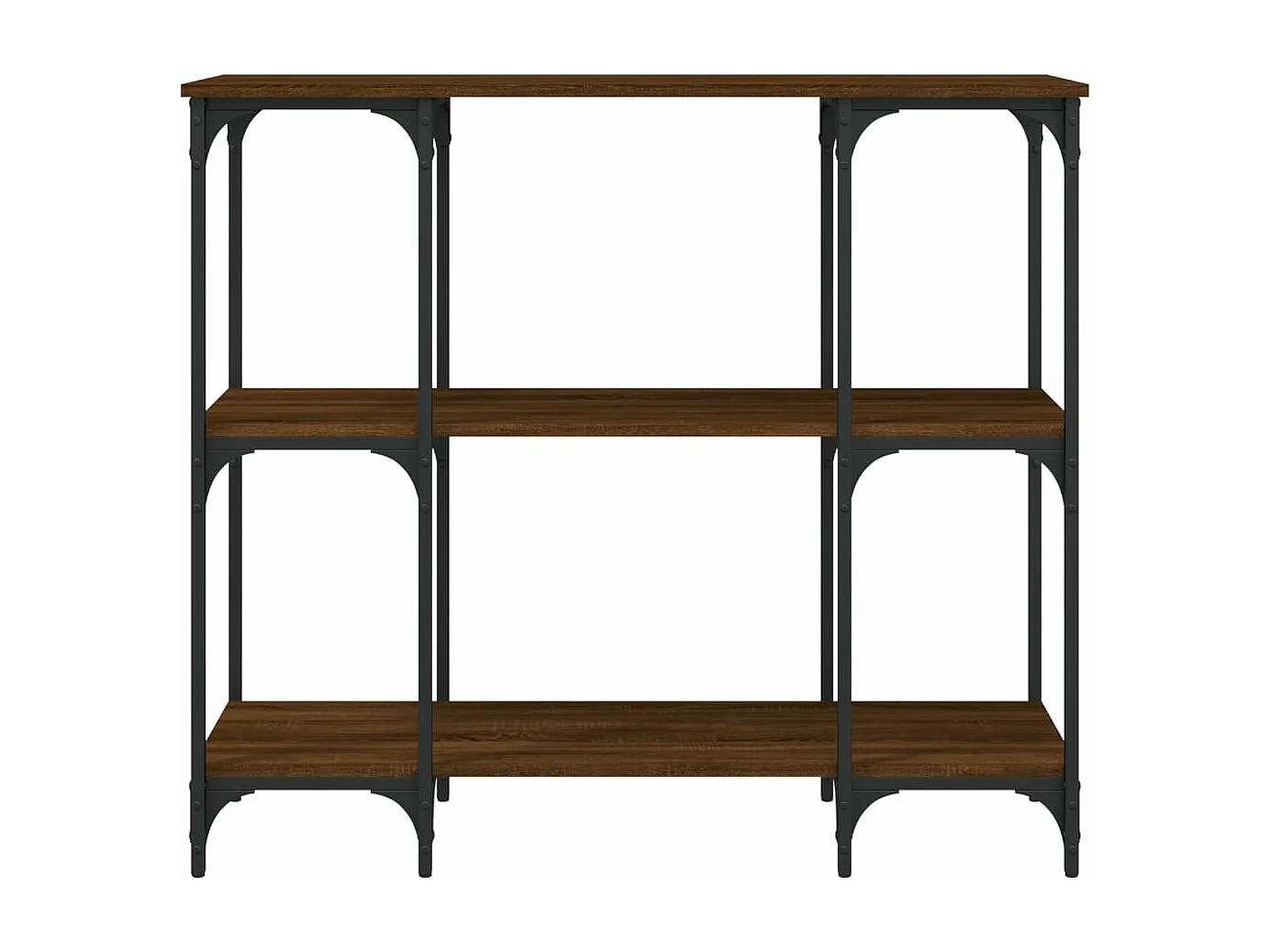 Table console chêne marron 102x35x90 cm bois d'ingénierie