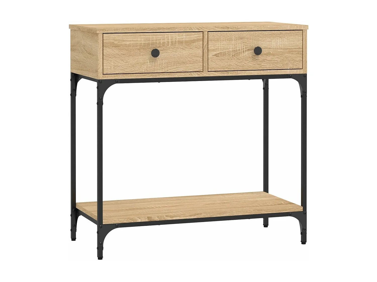 Table console chêne sonoma 75x34,5x75 cm bois d'ingénierie