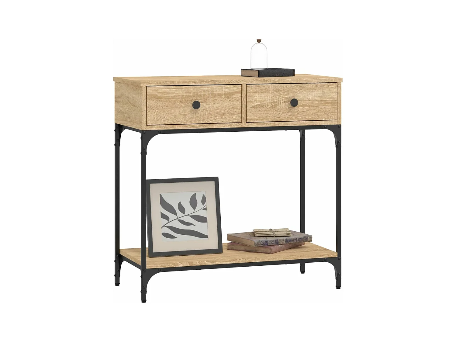 Mesa consola 75x34,5x75 cm derivados de madeira carvalho sonoma