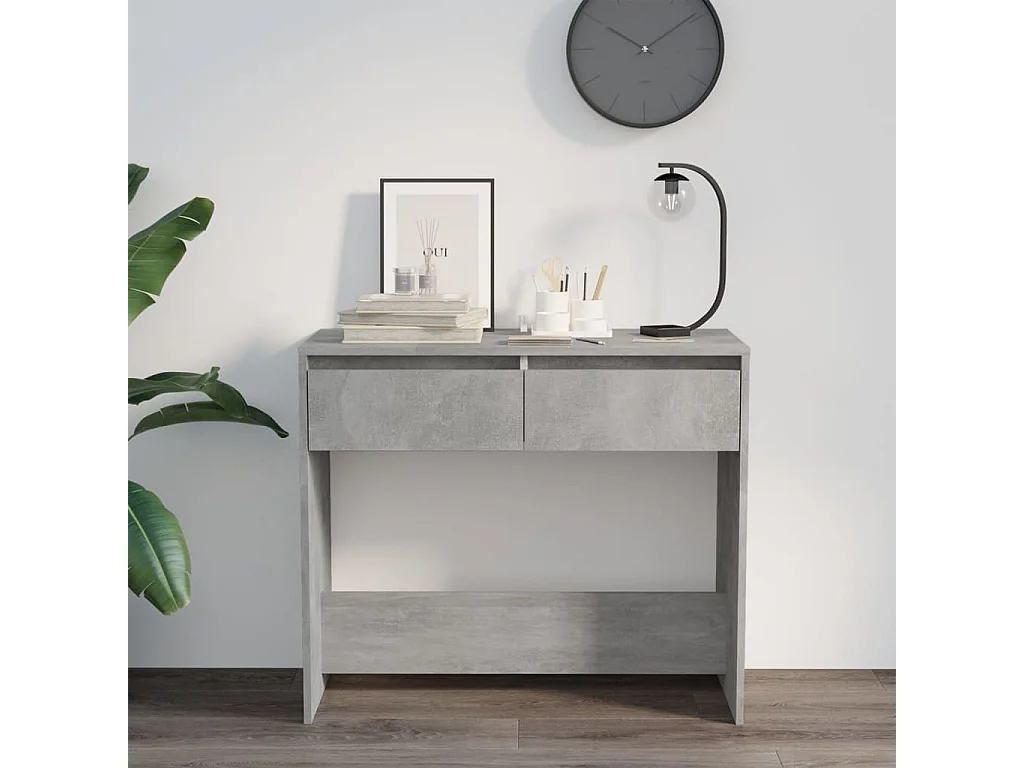 Table console Gris béton 89x41x76,5 cm Acier