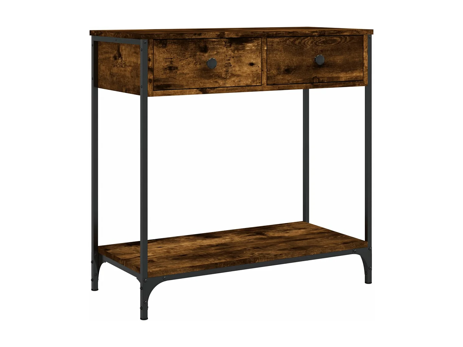 Mesa consola 75x34,5x75 cm derivados de madeira carvalho fumado