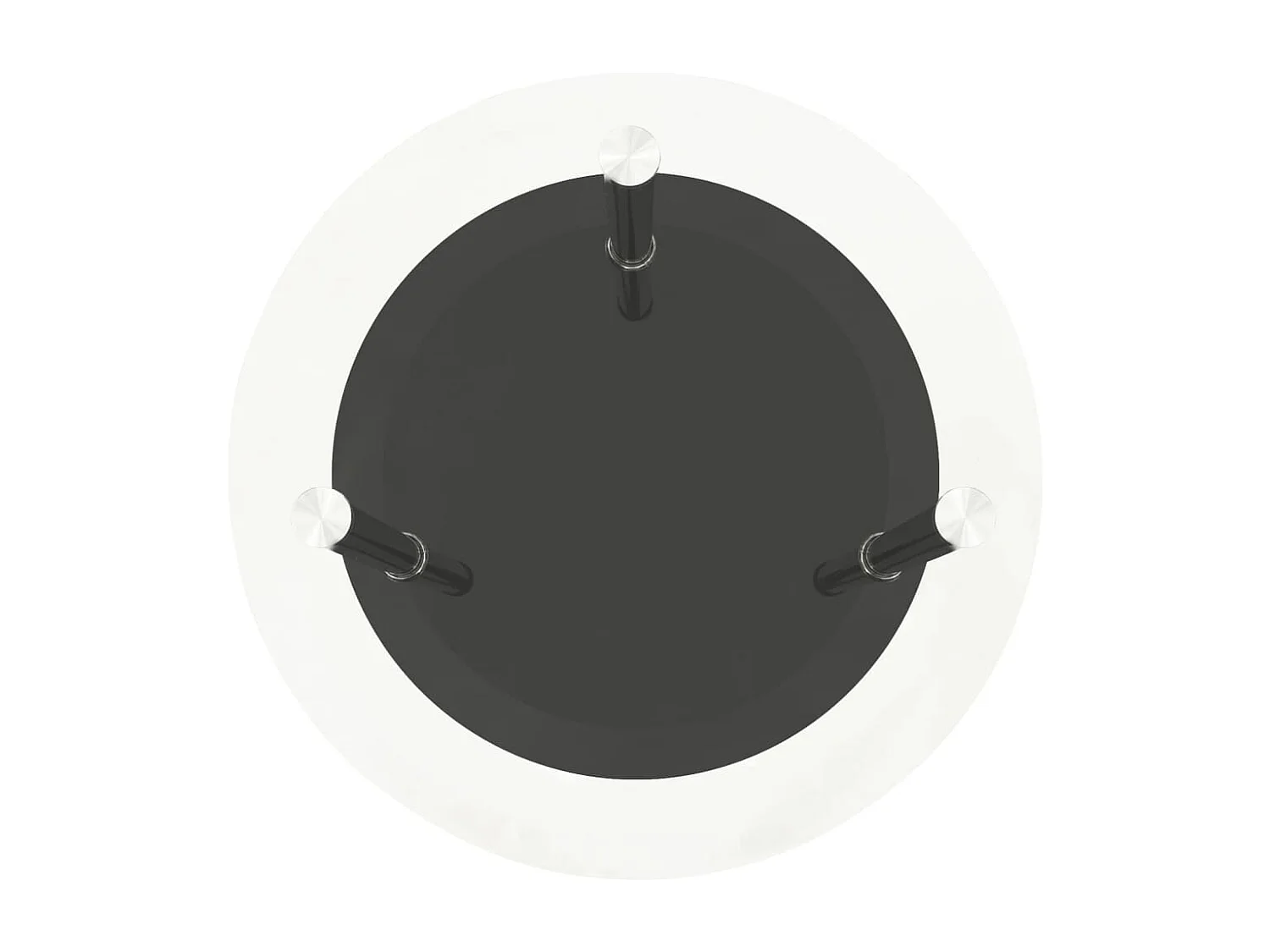 Table d'appoint 2 niveaux Transparent et noir 38cm Verre trempé