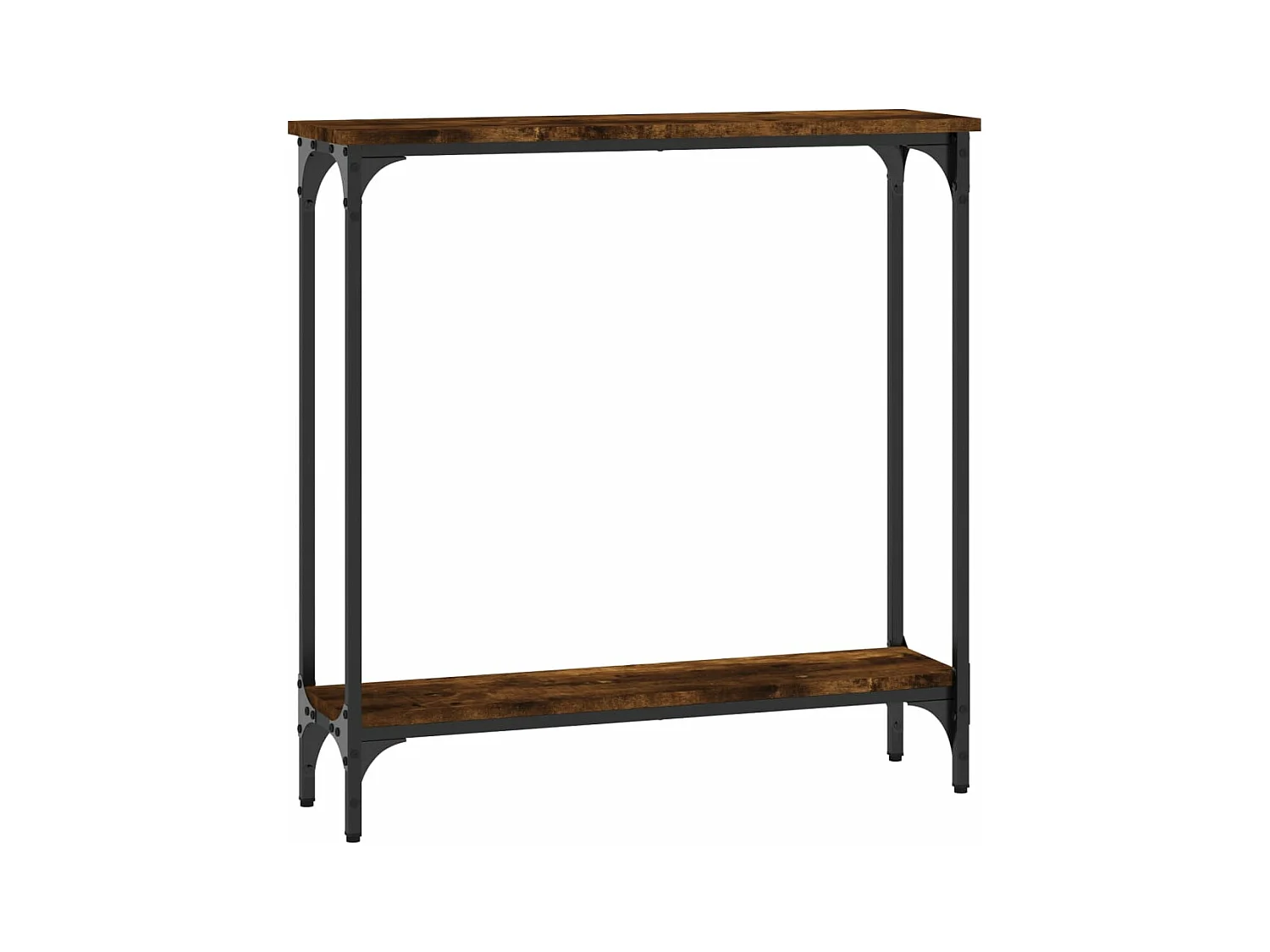 Table console chêne fumé 75x22,5x75 cm bois d'ingénierie