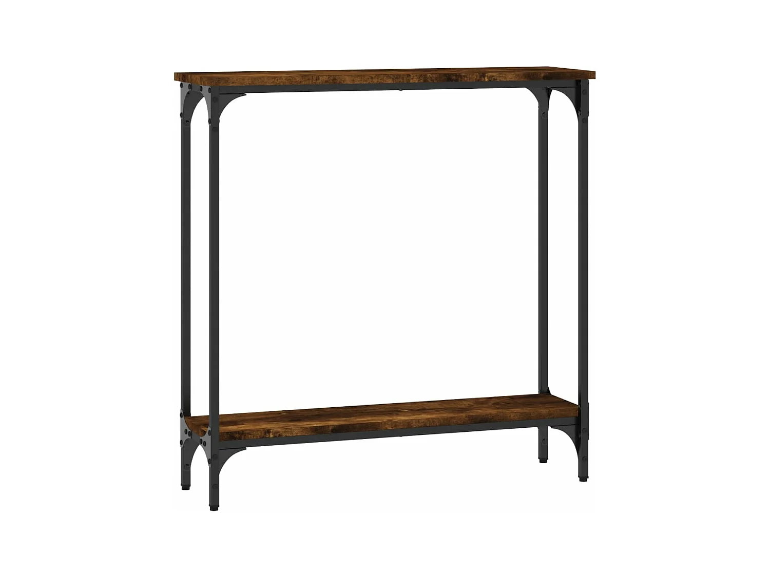 Table console chêne fumé 75x22,5x75 cm bois d'ingénierie