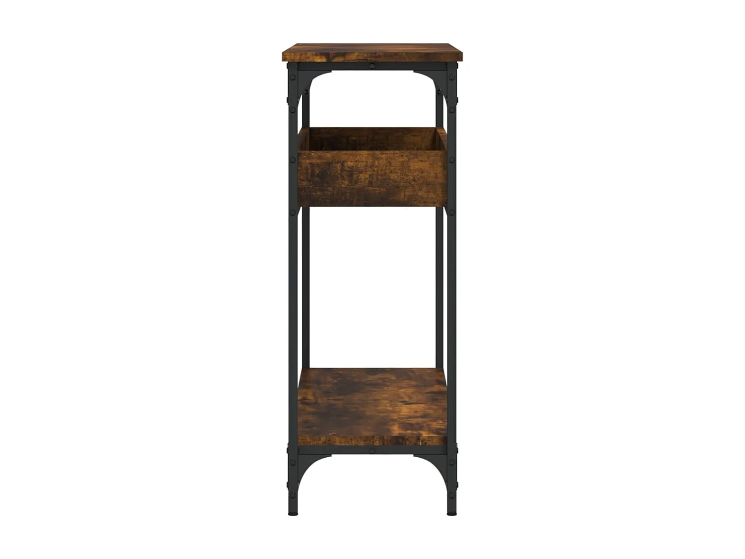 Table console avec étagère chêne fumé 100x29x75 cm