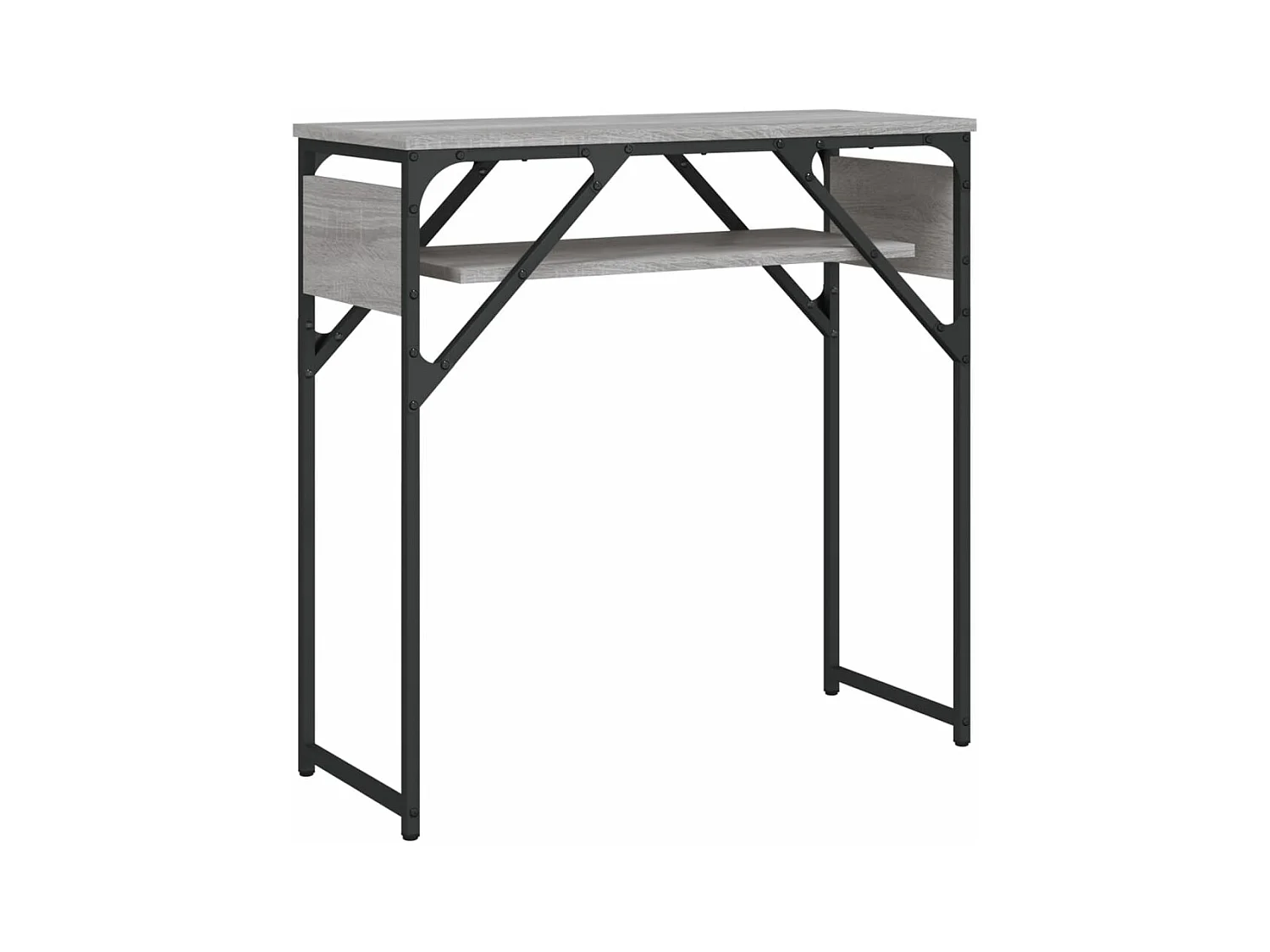 Table console avec étagère sonoma gris 75x30x75 cm