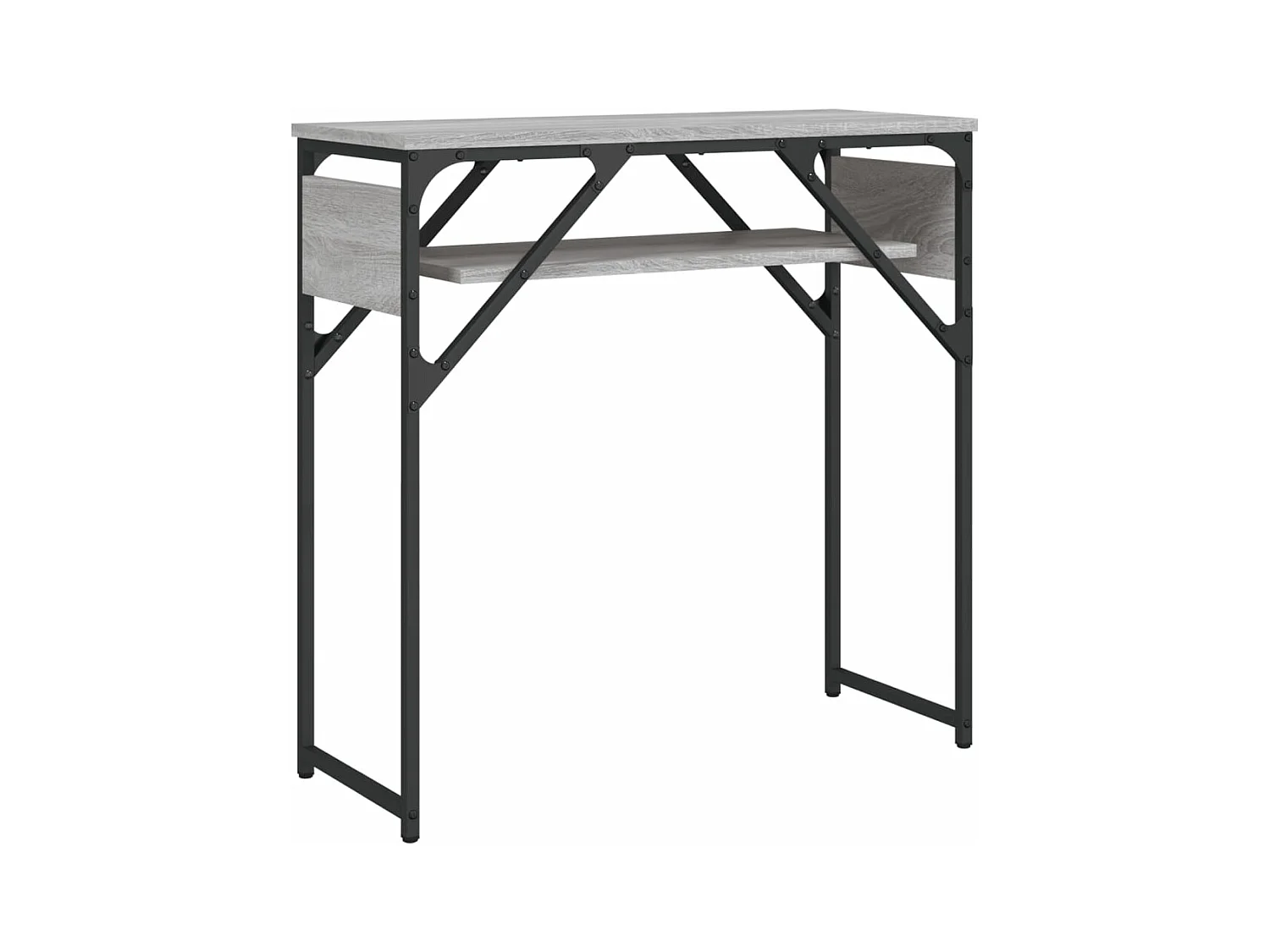Table console avec étagère sonoma gris 75x30x75 cm