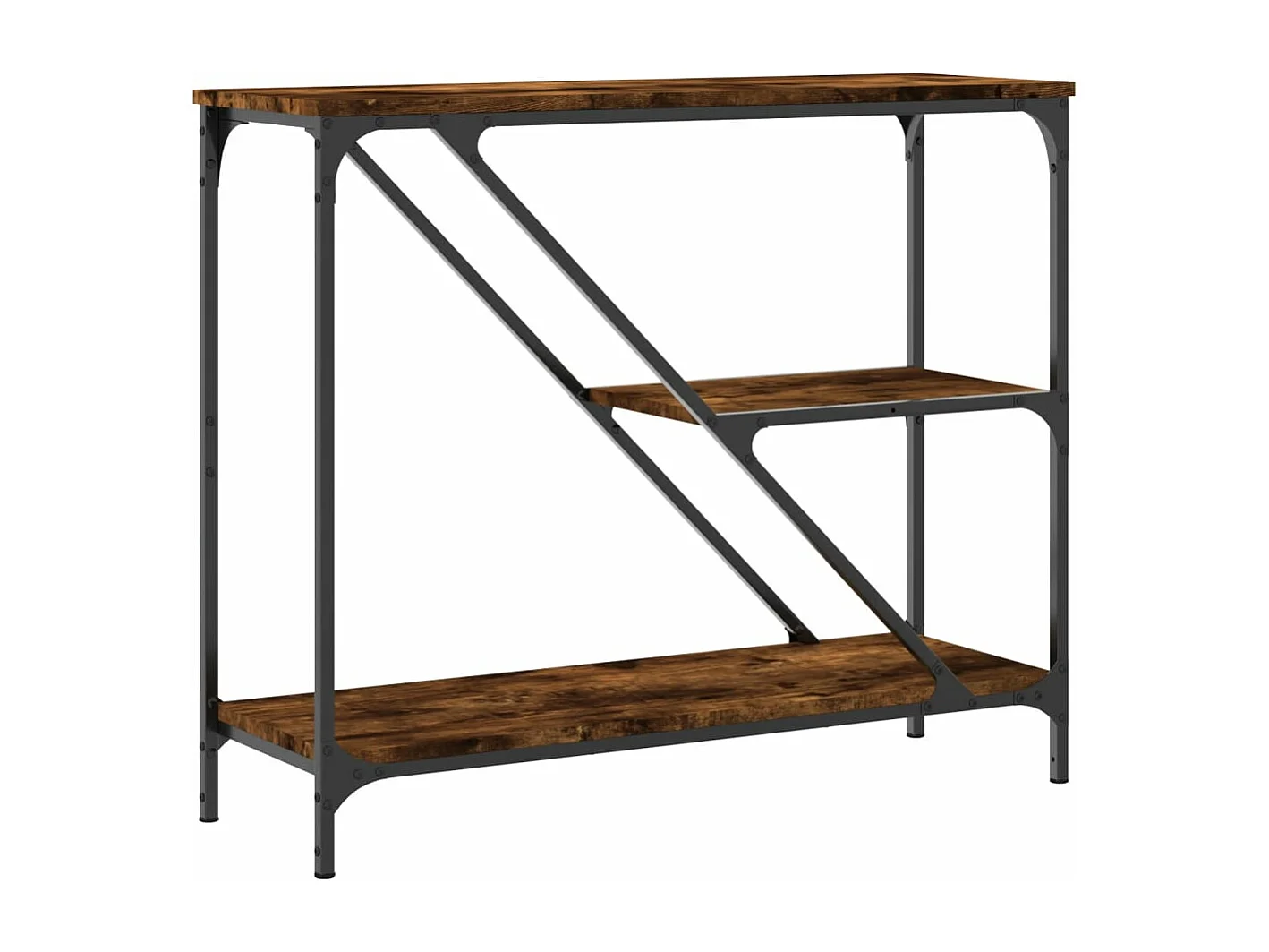 Table console chêne fumé 88,5x30x75 cm bois d'ingénierie