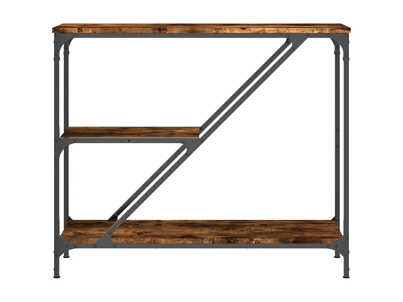 Table console chêne fumé 88,5x30x75 cm bois d'ingénierie