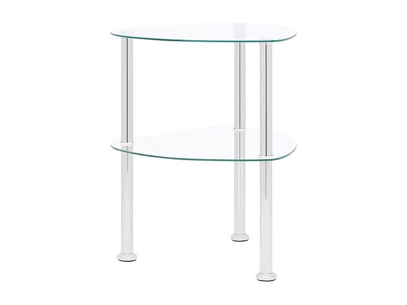 Mesa de apoio c/ duas prateleiras 38x38x50cm vidro transparente