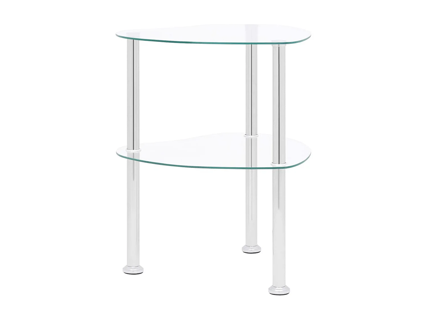 Table d'appoint 2 niveaux Transparent 38x38x50 cm Verre trempé