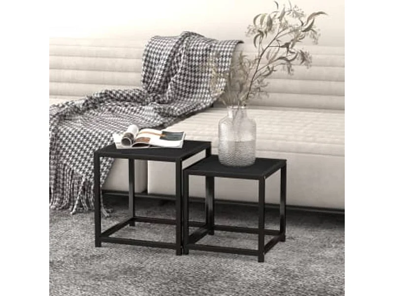 Salontafels 2 st MDF zwart