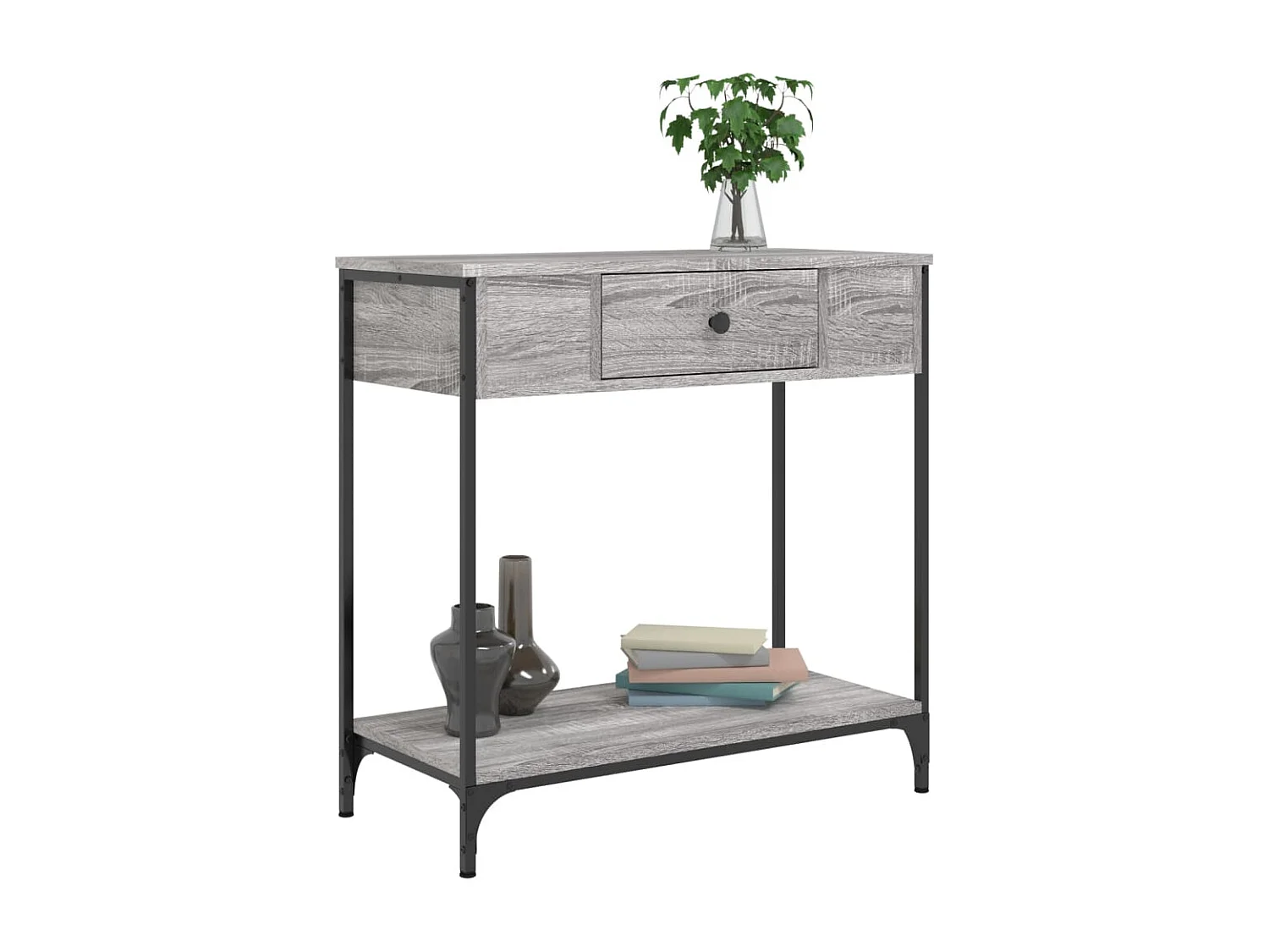 Table console sonoma gris 75x34,5x75 cm bois d'ingénierie