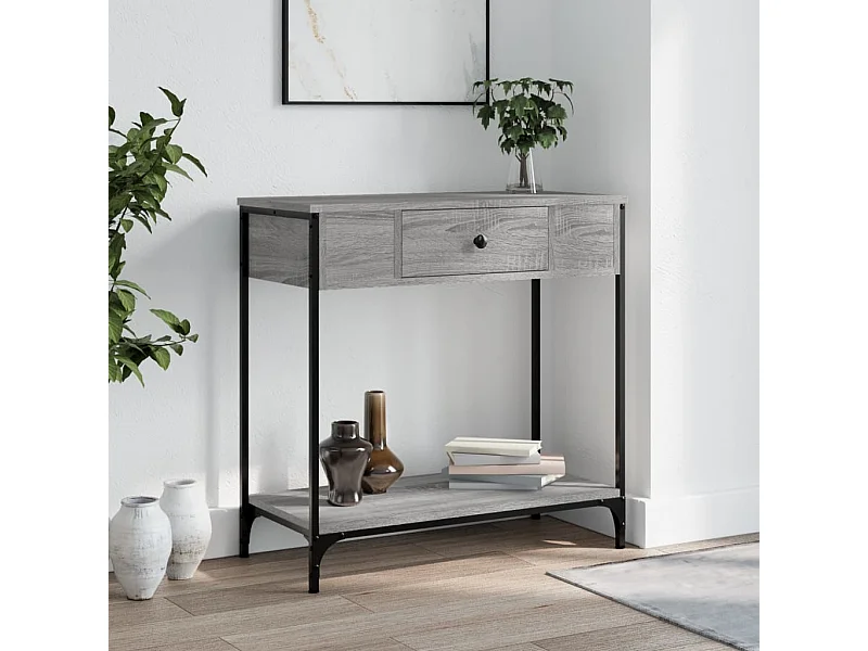 Table console sonoma gris 75x34,5x75 cm bois d'ingénierie