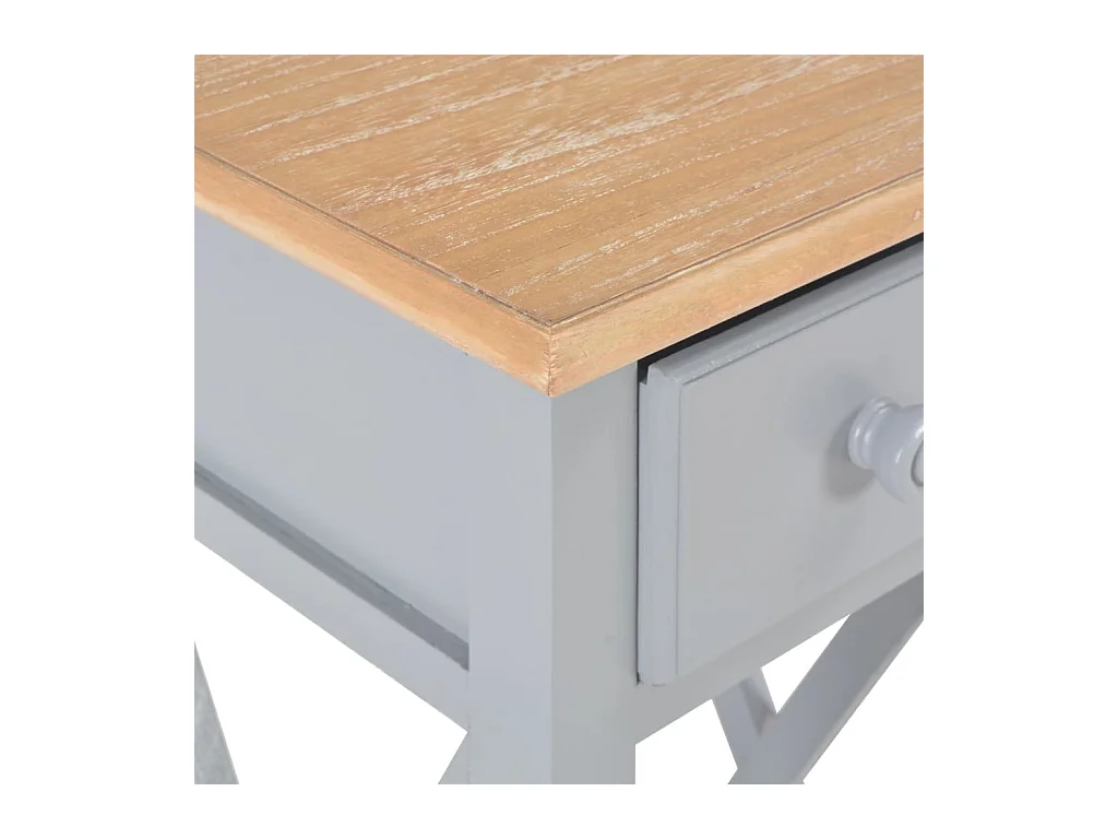 Mesa lateral 27x27x65,5 cm madeira cinzento