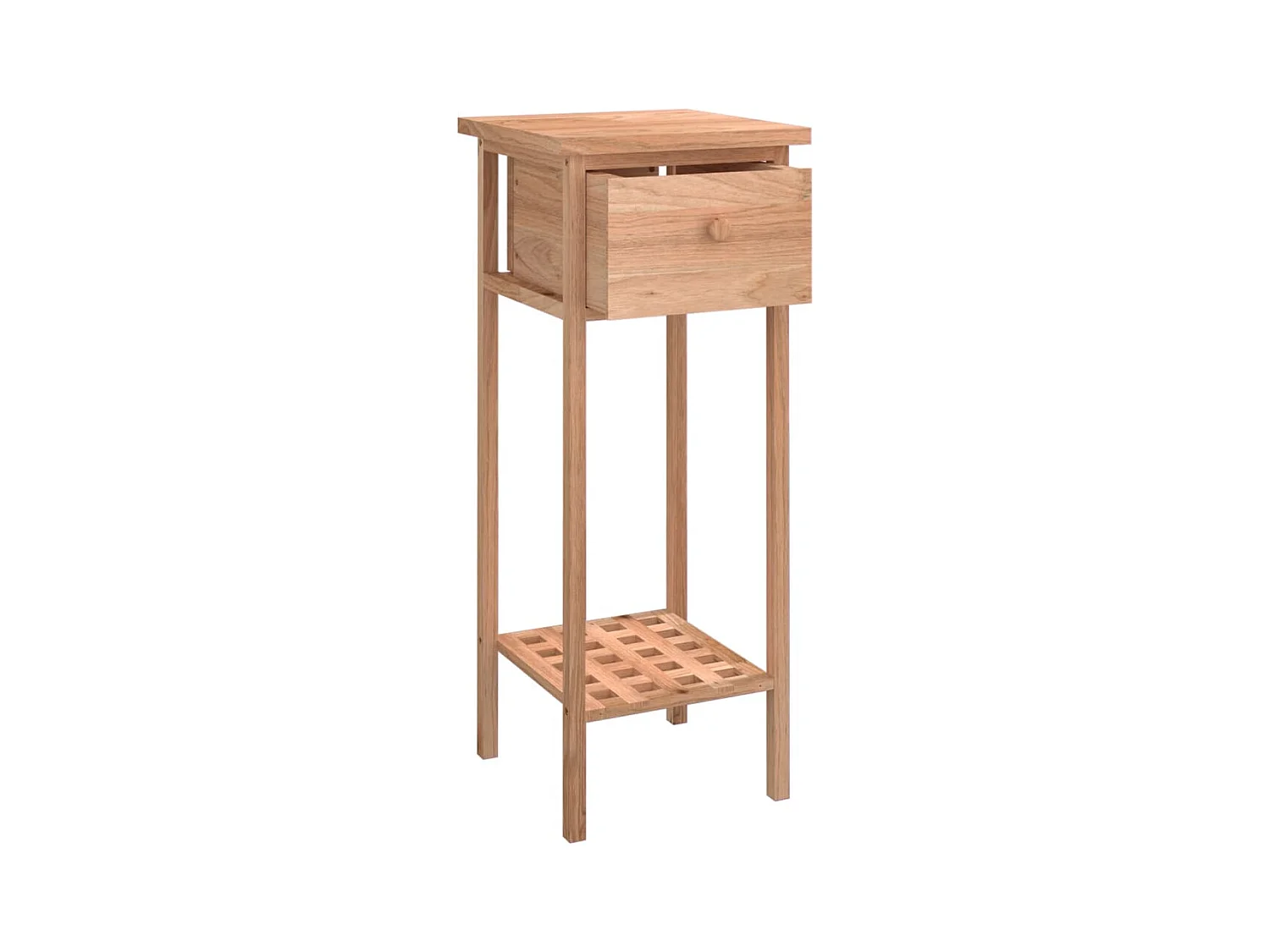 Mesa de apoio com gaveta 25x25x60cm madeira de nogueira maciça