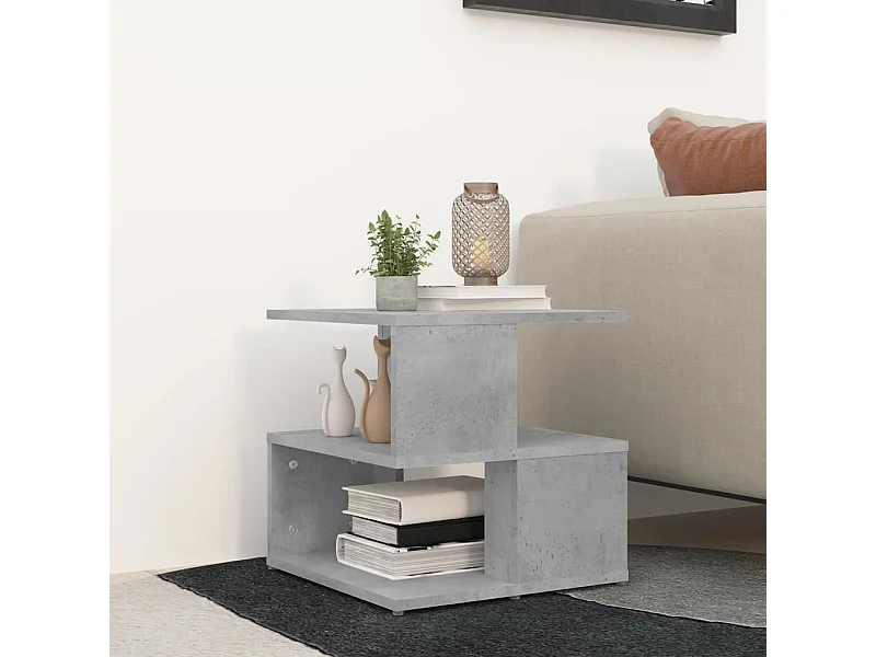 Mesa auxiliar de aglomerado gris hormigón 40x40x40 cm