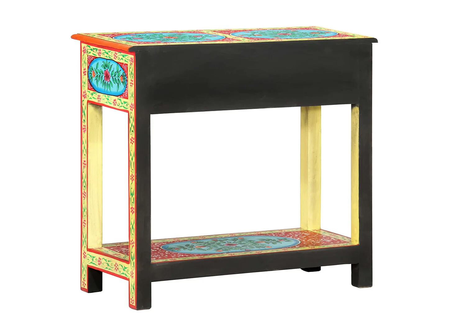 Mesa consola pintada a mano madera maciza de mango 80x35x75 cm