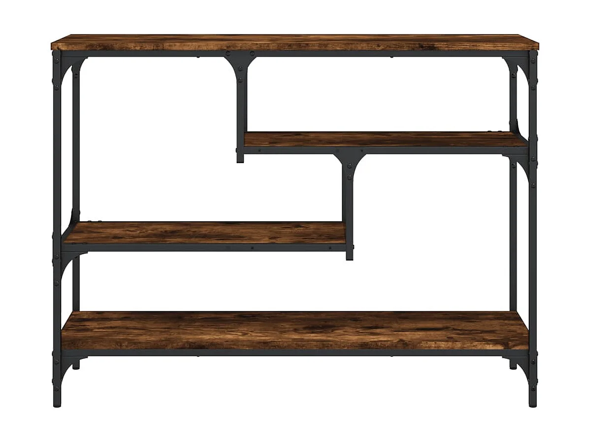 Table console chêne fumé 100x30x75 cm bois d'ingénierie