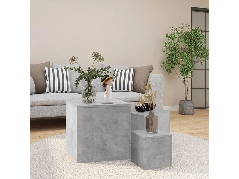 Tables d'appoint 3 pièces Gris béton Aggloméré