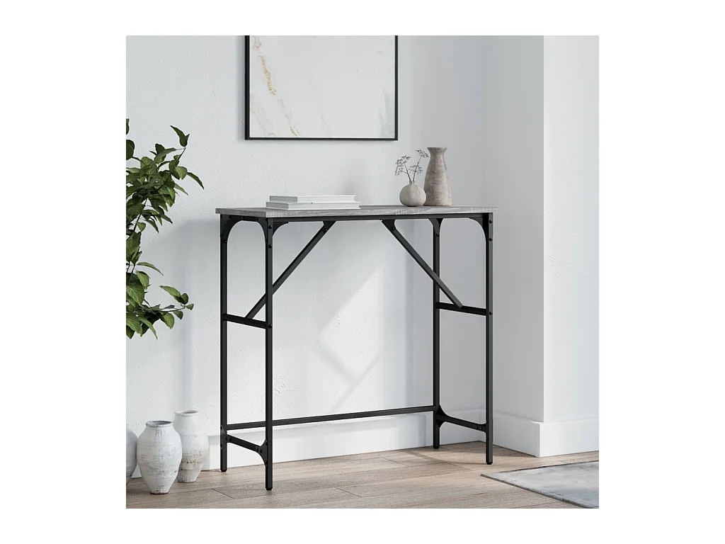 Table console sonoma gris 75x32x75 cm bois d'ingénierie