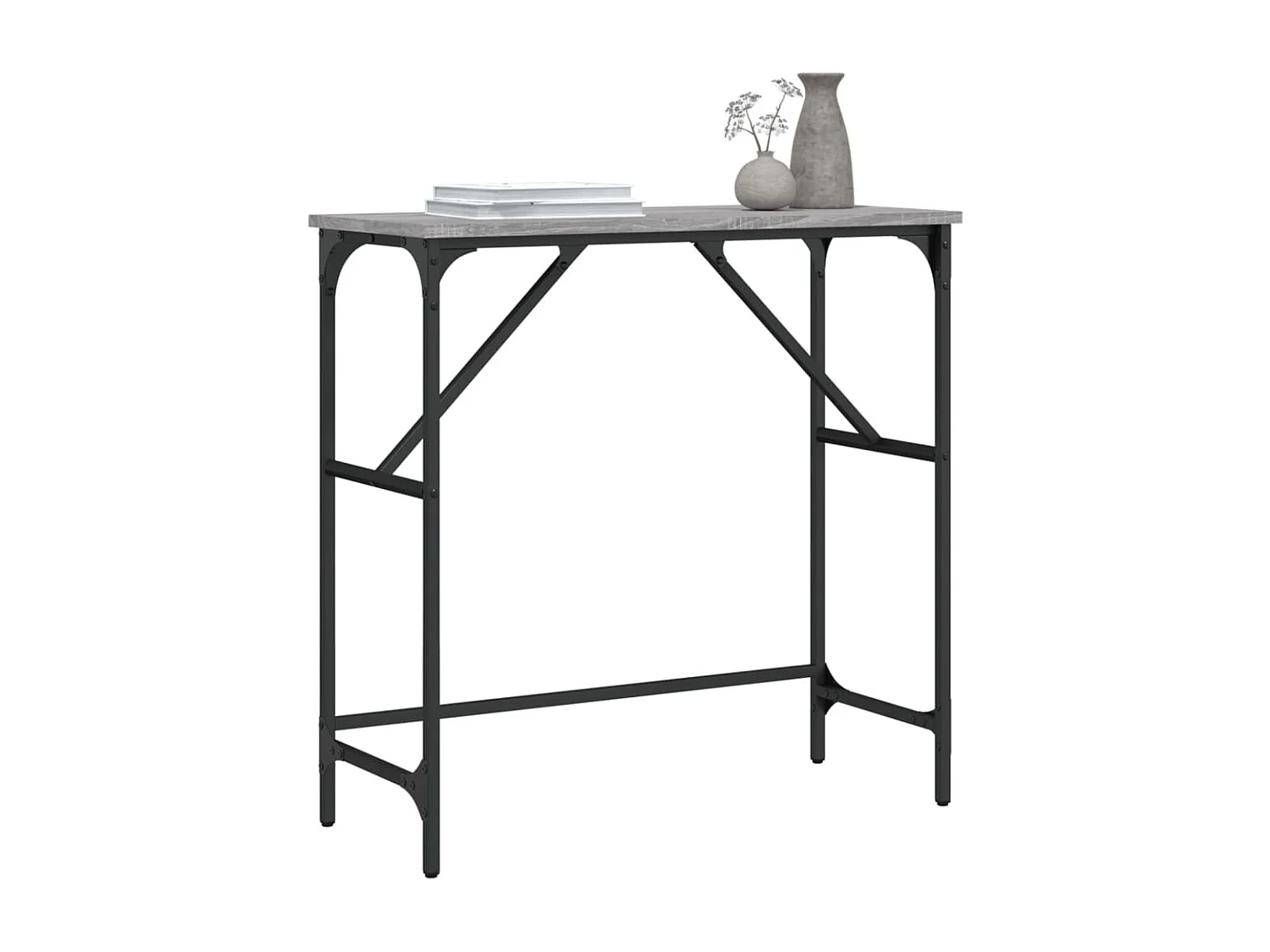 Table console sonoma gris 75x32x75 cm bois d'ingénierie