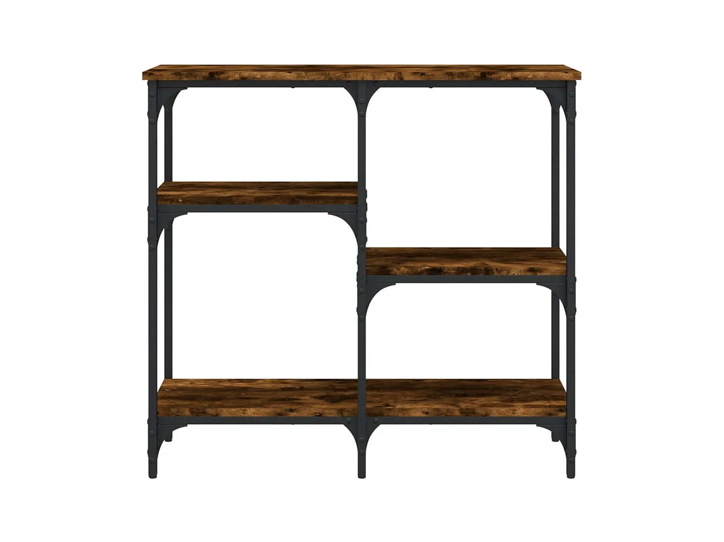 Table console chêne fumé 80x29x75 cm bois d'ingénierie