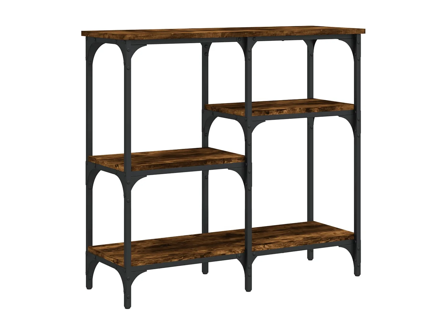 Table console chêne fumé 80x29x75 cm bois d'ingénierie