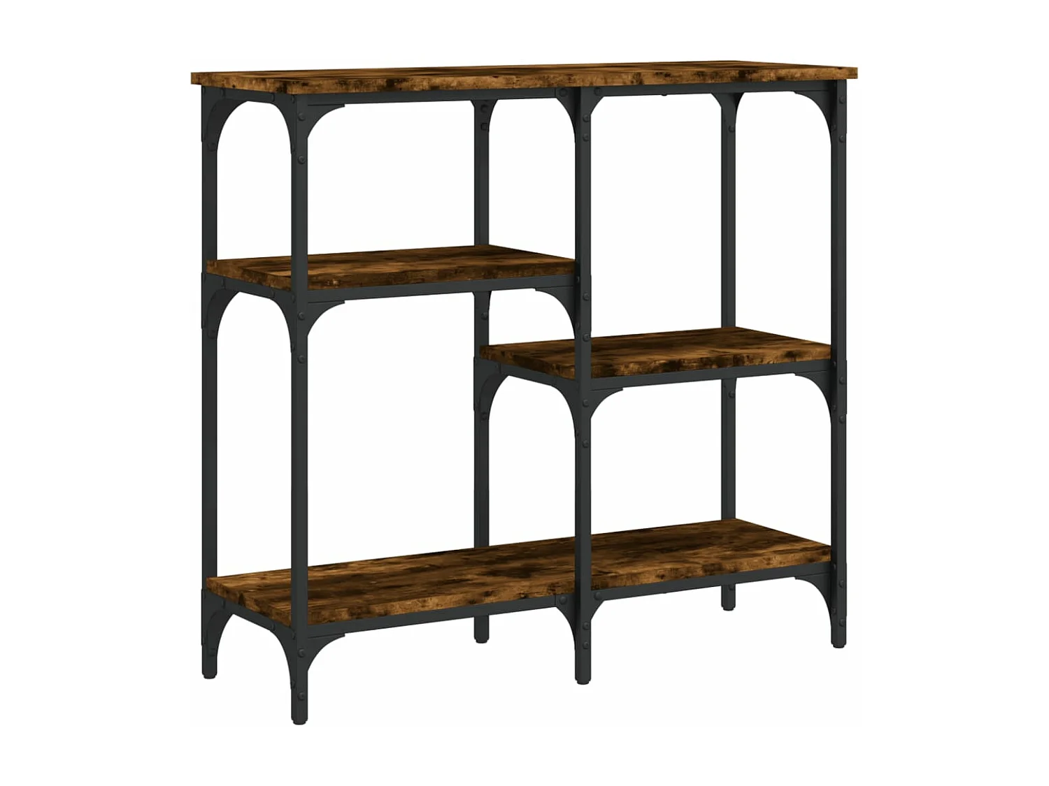 Table console chêne fumé 80x29x75 cm bois d'ingénierie