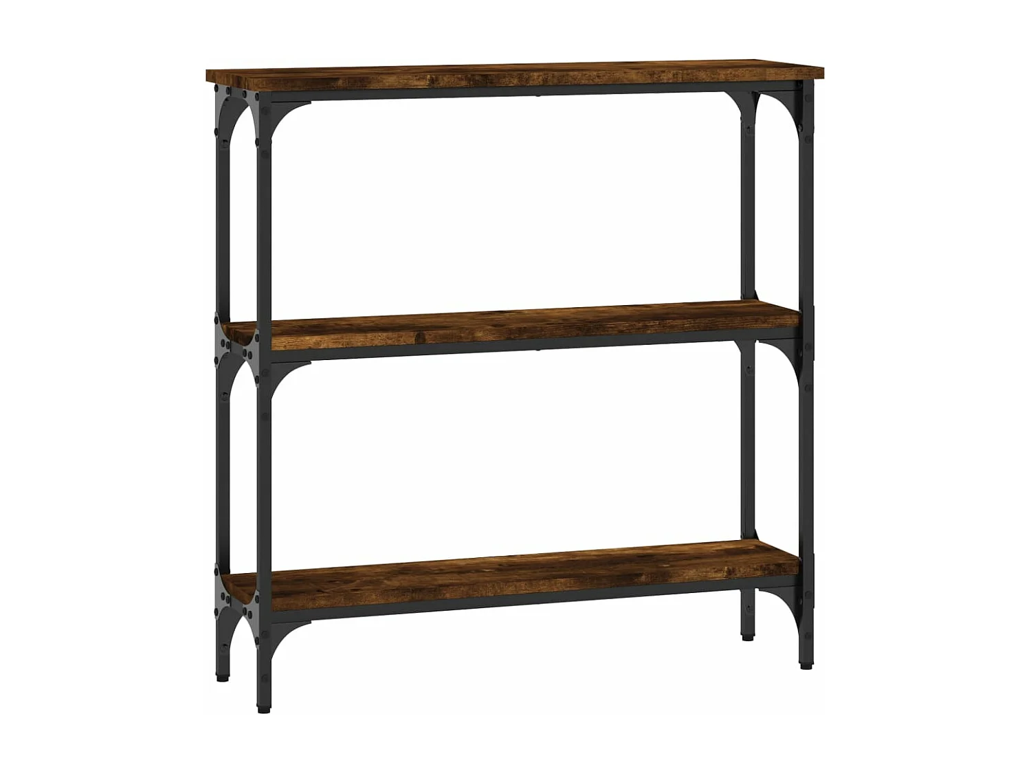 Table console chêne fumé 75x22,5x75 cm bois d'ingénierie