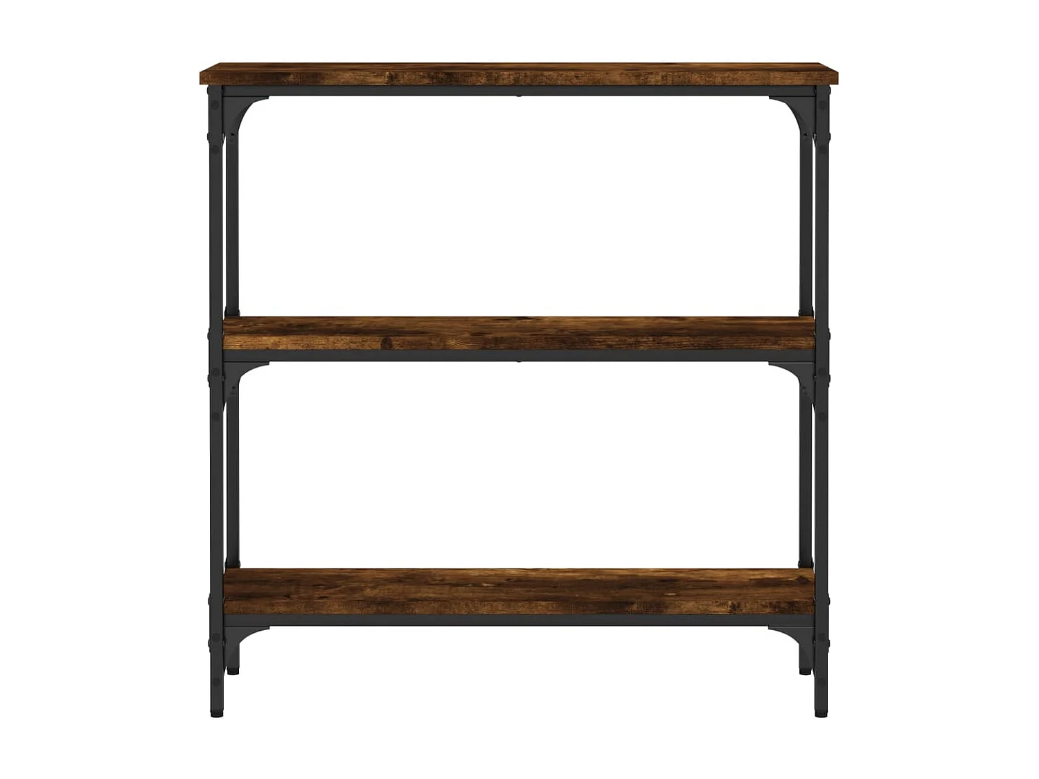 Table console chêne fumé 75x22,5x75 cm bois d'ingénierie