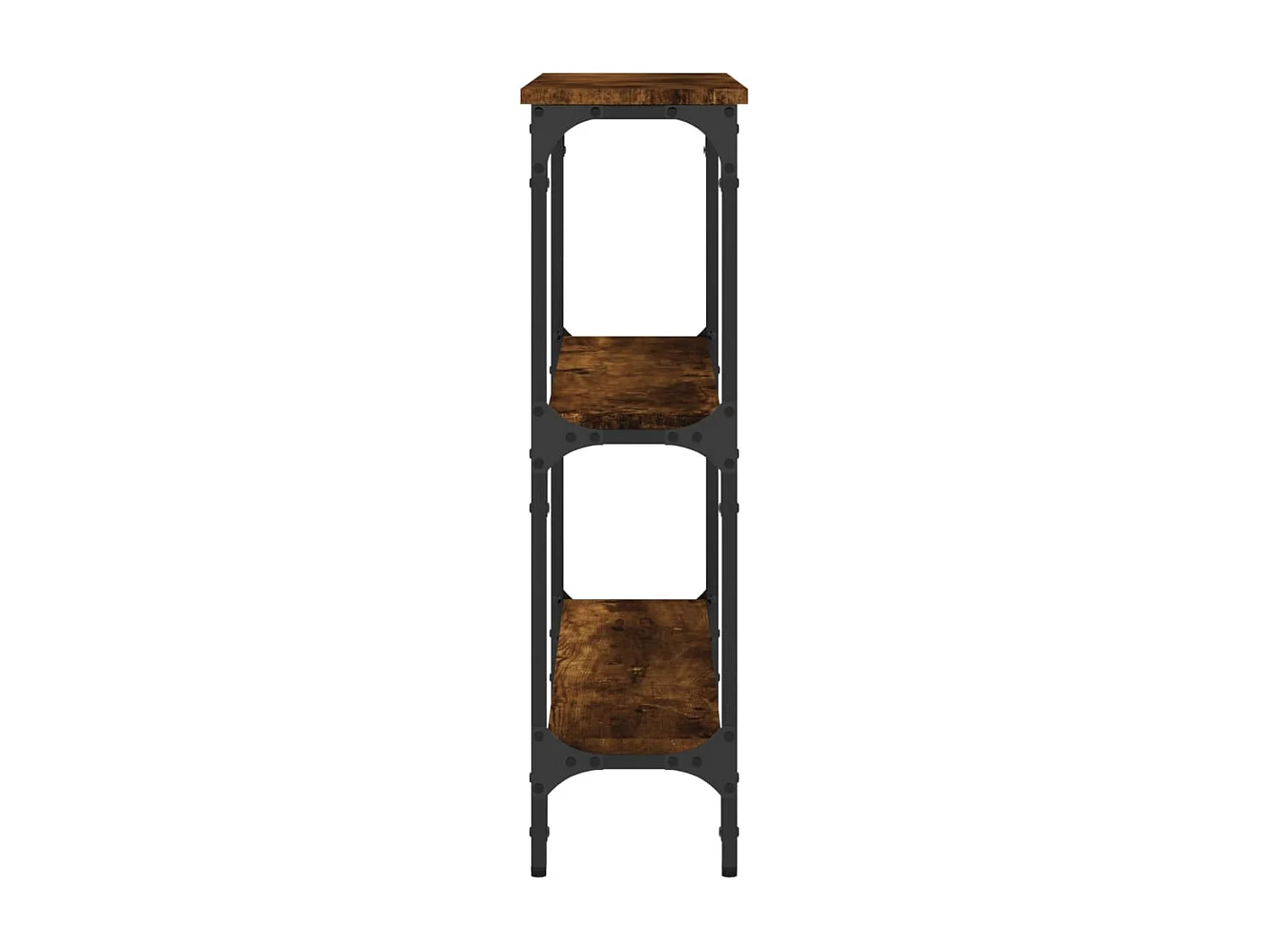Table console chêne fumé 75x22,5x75 cm bois d'ingénierie