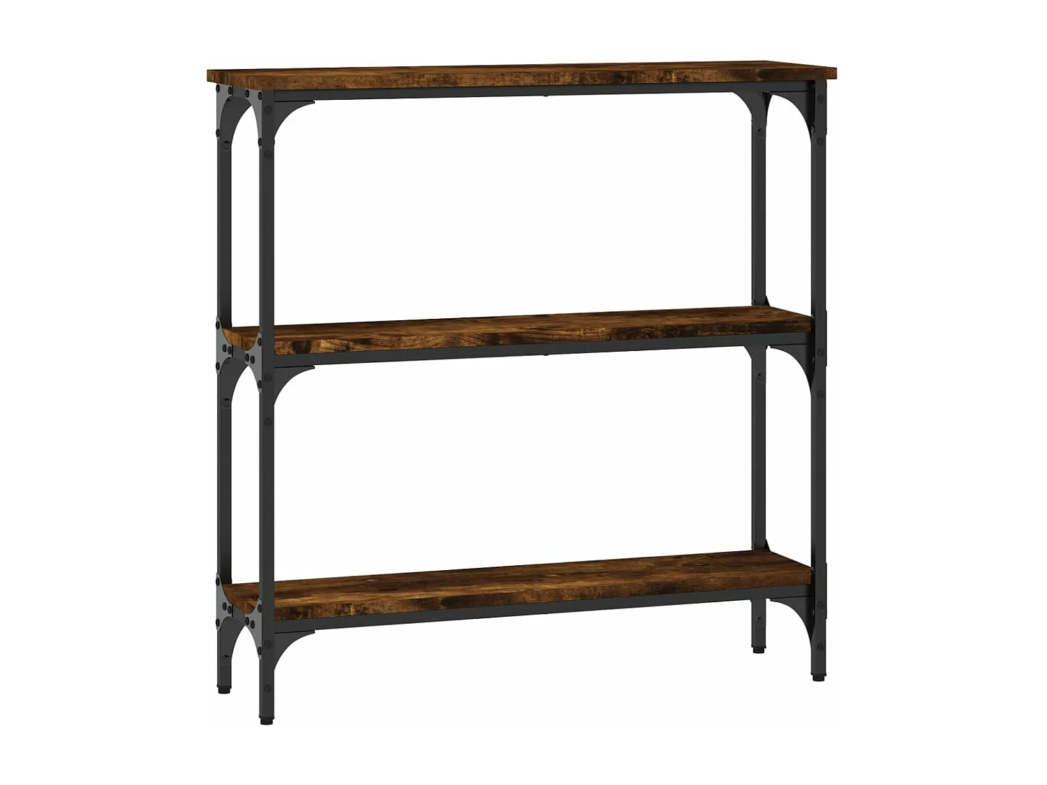 Table console chêne fumé 75x22,5x75 cm bois d'ingénierie