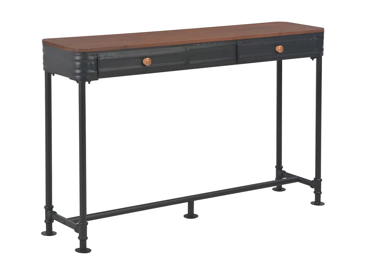 Table console avec 2 tiroirs 120x30x75 cm Bois de sapin massif