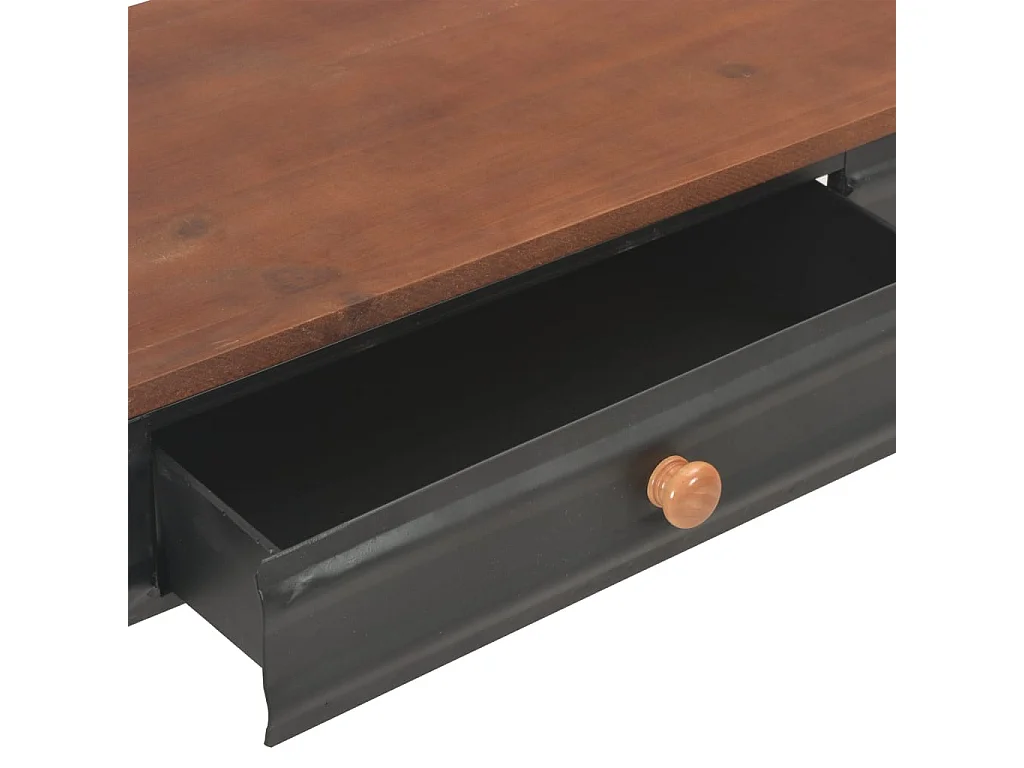 Table console avec 2 tiroirs 120x30x75 cm Bois de sapin massif