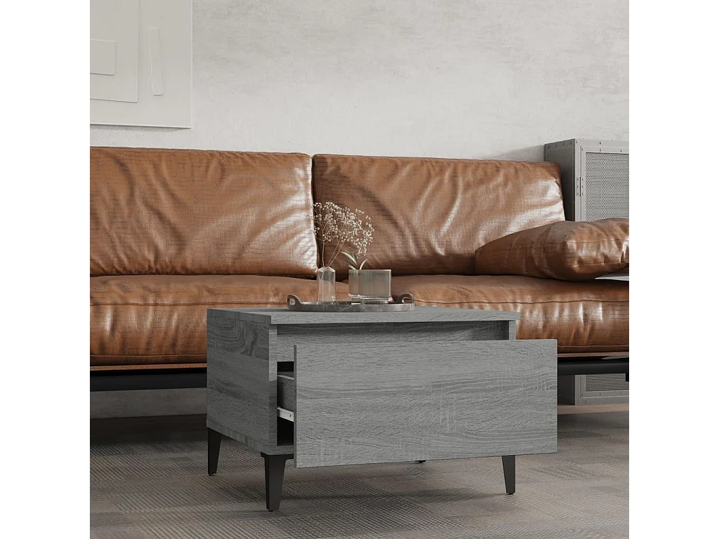 Tables d'appoint 2 pièces Sonoma gris 50x46x35 cm Bois ingénierie