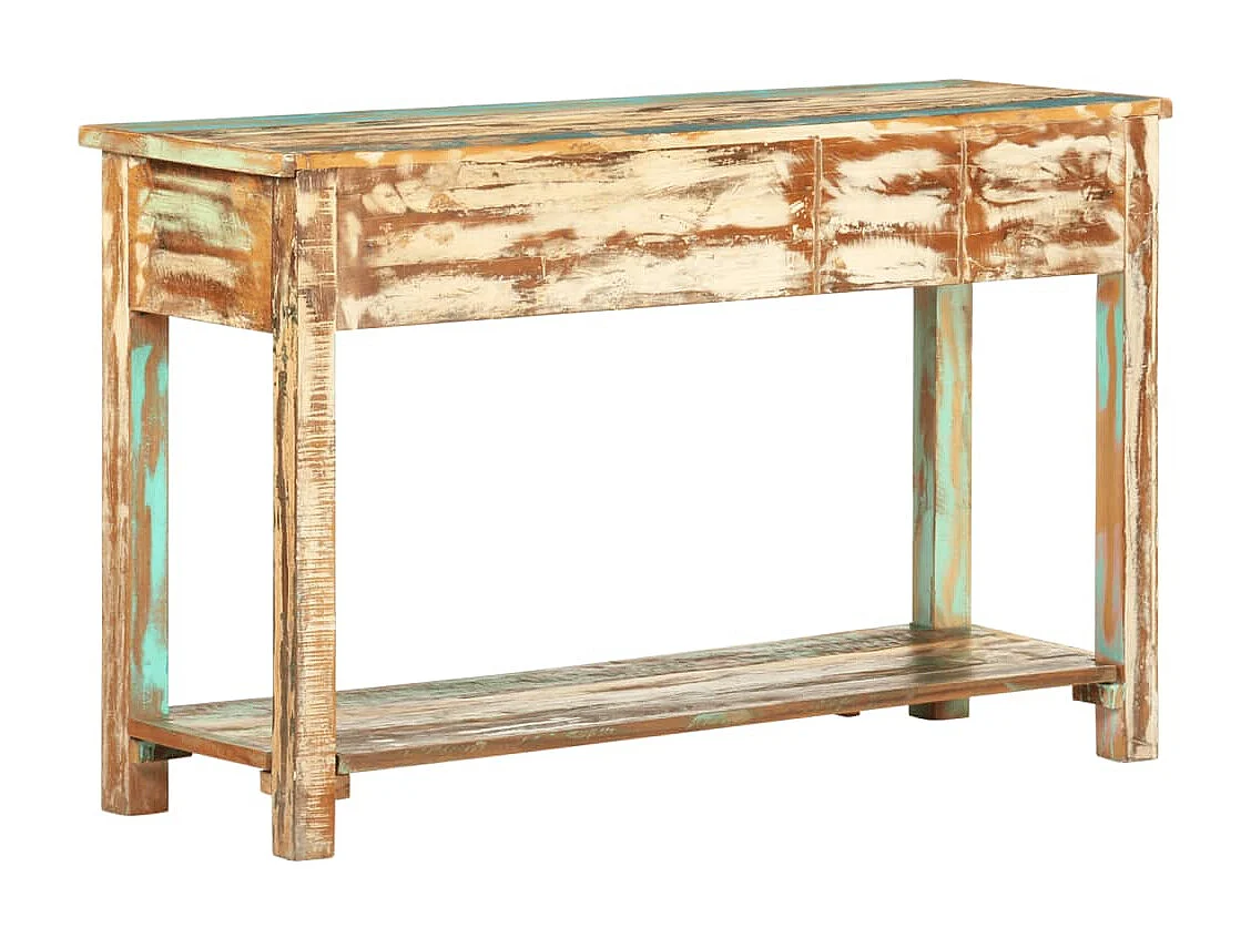 Mesa consola madera maciza reciclada 120x40x75 cm