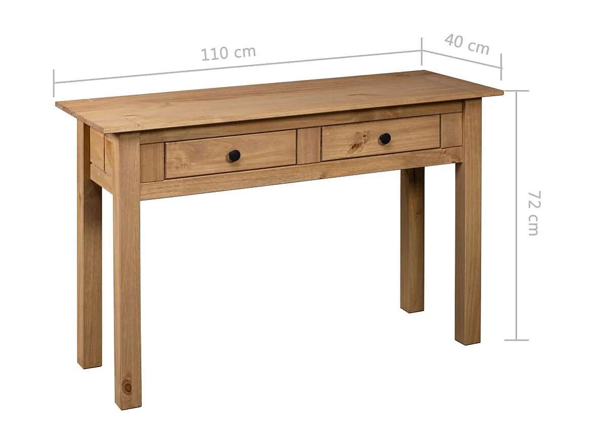Mesa consola madera maciza pino Panamá Range 110x40x72 cm