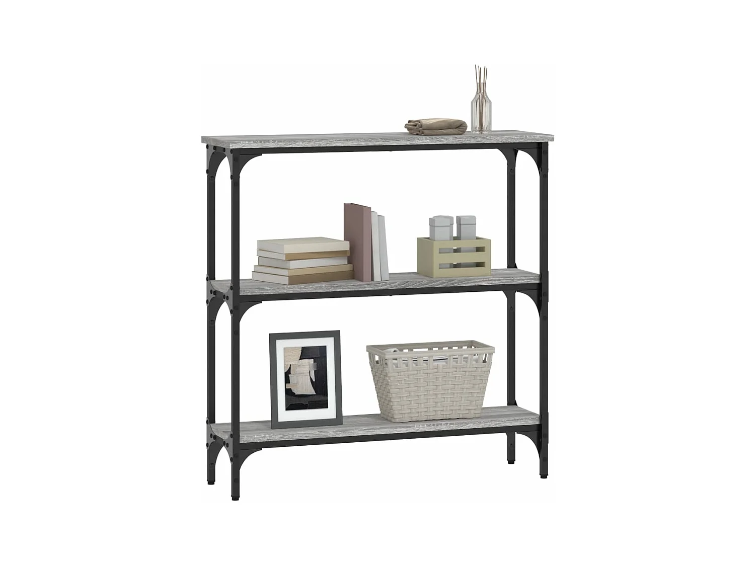 Table console sonoma gris 75x22,5x75 cm bois d'ingénierie