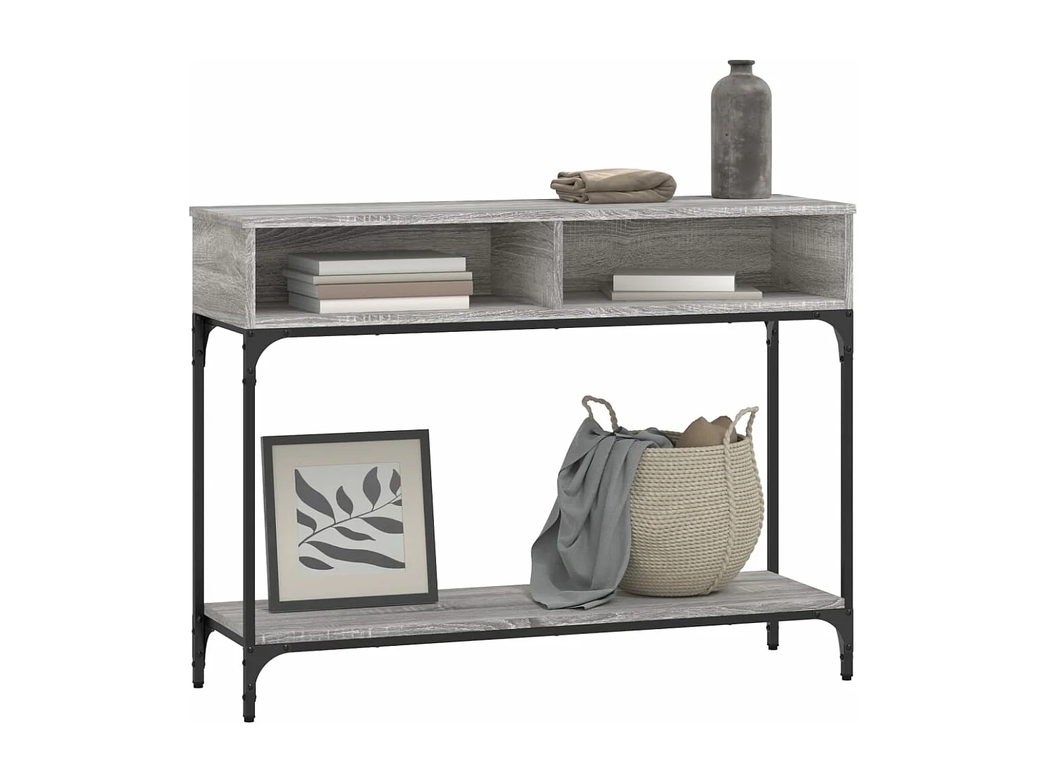 Table console sonoma gris 100x30,5x75 cm bois d'ingénierie