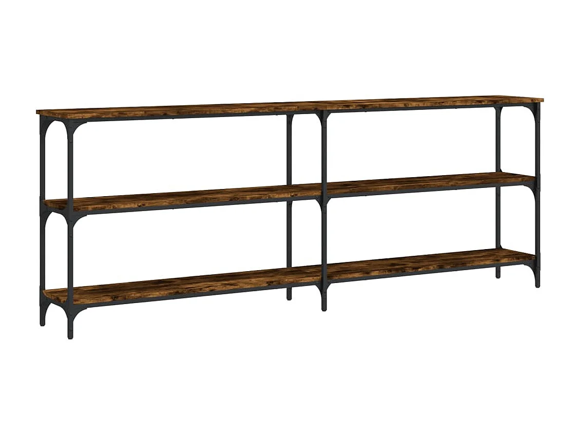 Table console chêne fumé 200x29x75 cm bois d'ingénierie