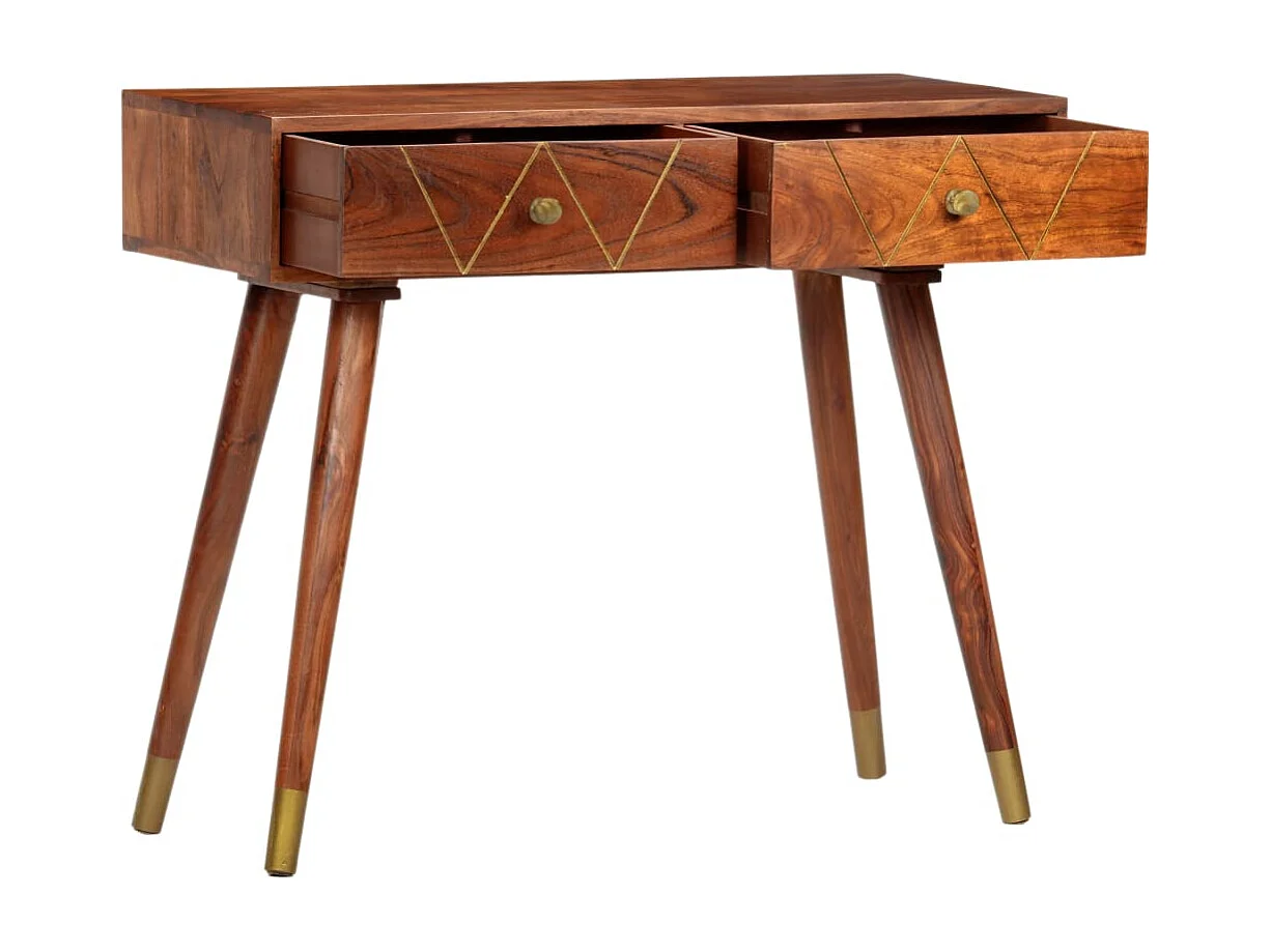 Mesa consola de madera maciza de acacia 90x35x76 cm