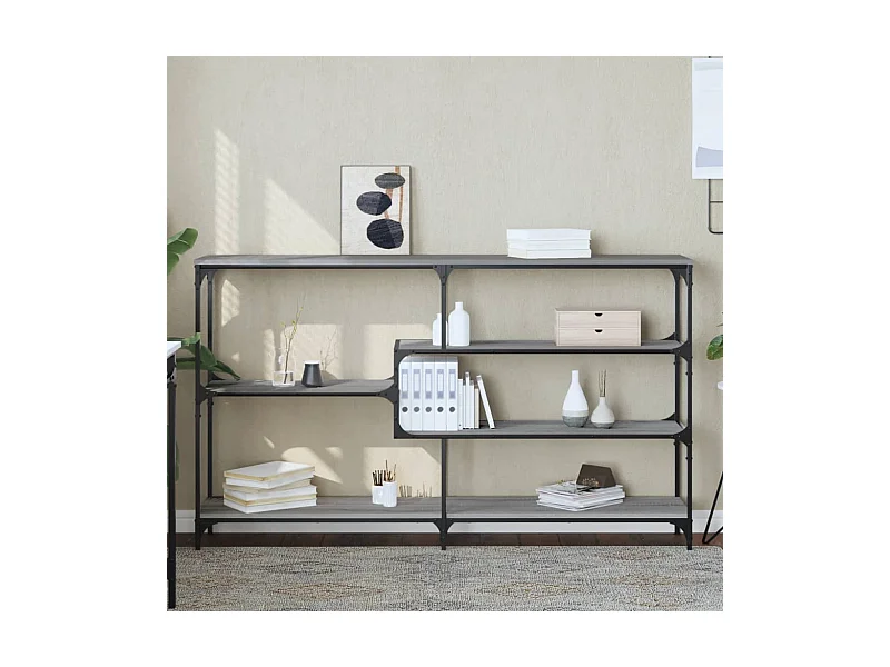 Mesa consola madera contrachapada gris Sonoma 160x32x95 cm