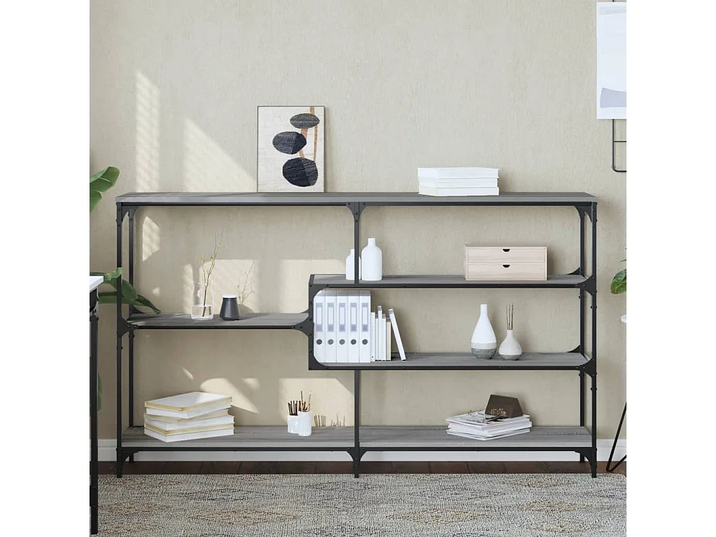 Table console sonoma gris 160x32x95 cm bois d'ingénierie